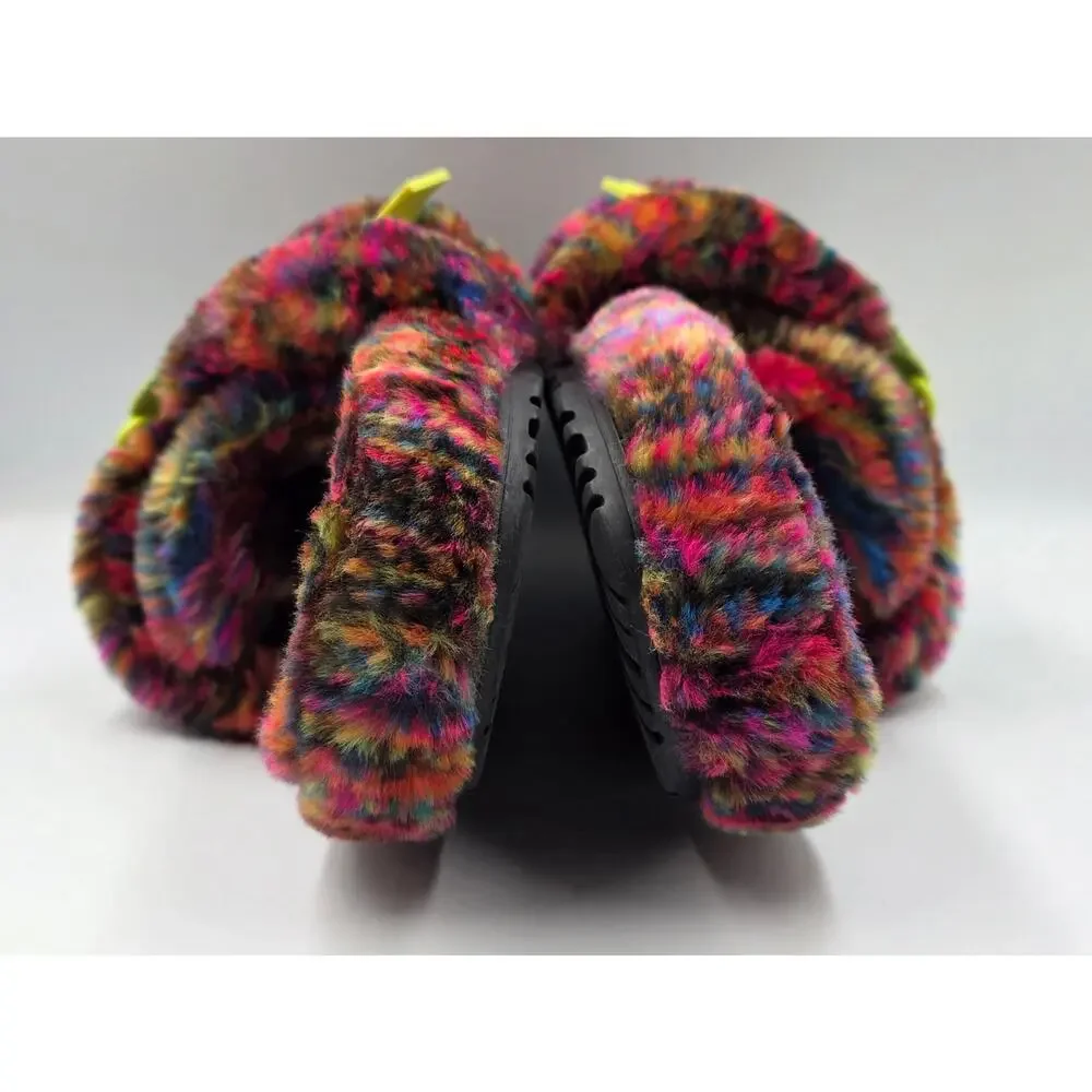 Mens 12 UGG Fluff It Pixelate Faux Shearling Slide/Slipper 1131550